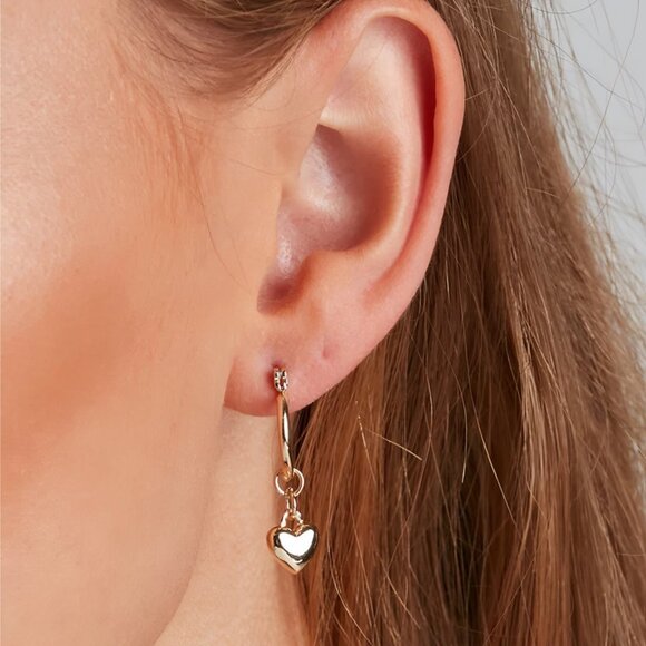 Windsor ✦ Gold Rhinestone Heart Huggies 6-Pack ✦ Interchangeable Charm Earrings - Picture 5 of 11